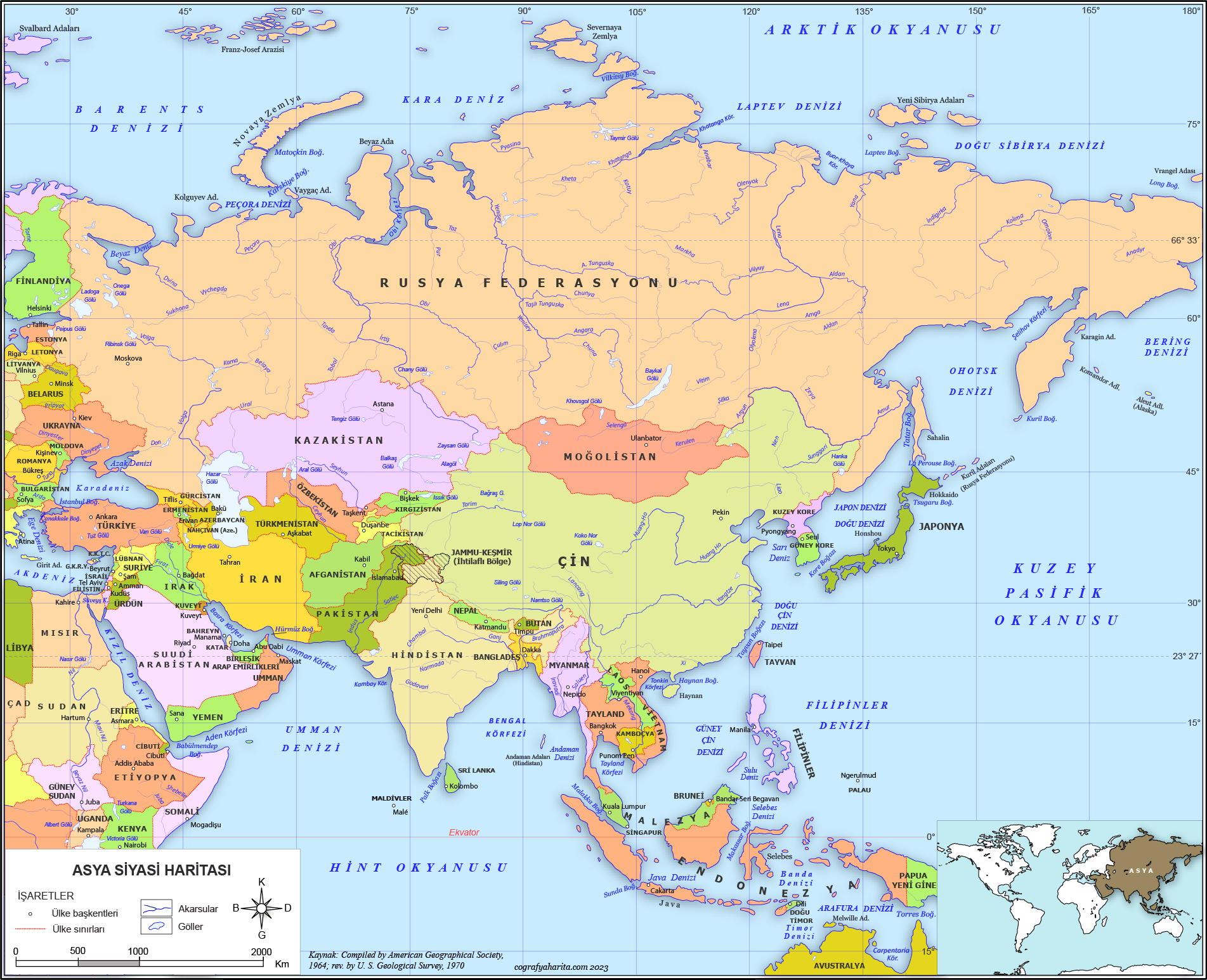 Asya İdari -Siyasi Haritası ile ilgili görsel sonucu