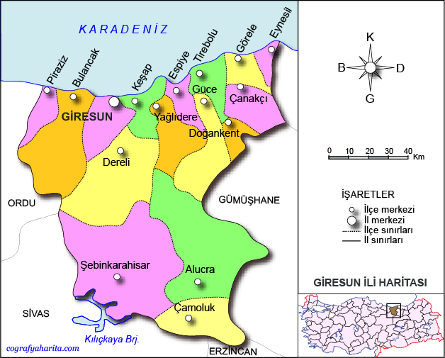 giresun haritası ile ilgili görsel sonucu