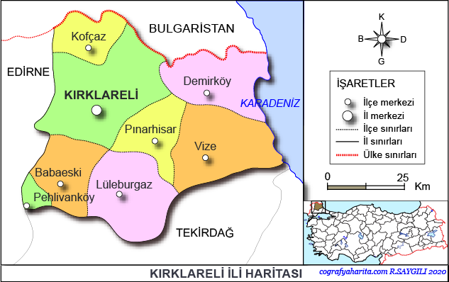 kırklareli haritası ile ilgili görsel sonucu