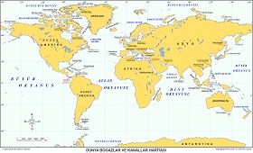 Dünya Boğazlar ve Kanallar Haritası