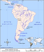 Güney Amerika Sular Coğrafyası Haritası