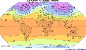 Dünya Ocak Ayı Sıcaklık Haritası 3