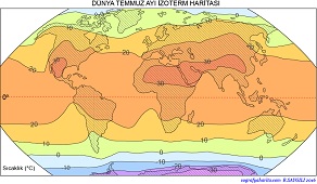 Dünya Temmuz Ayı Sıcaklık Haritası 3