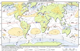 Dünya Ocak Ayı Hava Basınç Haritası