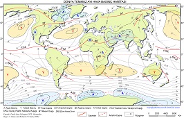 Dünya Temmuz Ayı Hava Basınç Haritası