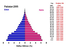 Pakistan Nüfus Piramidi (2005)