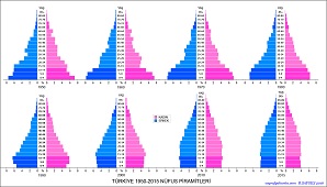 Türkiye Nüfus Piramitleri 1950-2015