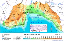 Antalya İli Fiziki Haritası