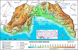 Antalya İli Fiziki Haritası 2