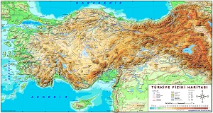 Türkiye Fiziki Haritası (200 m. Aralıklı)