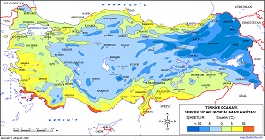 Türkiye Ocak Ayı Gerçek Sıcaklık Haritası 2