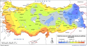 Türkiye Ocak Ayı Gerçek Sıcaklık Haritası