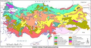 Türkiye Toprak Tipleri Dağılış Haritası