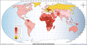 Dünya Nüfus Artış Hızı Haritası 2023