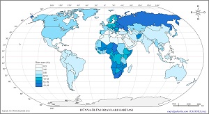 Dünya 2012 Ölüm Oranları Haritas