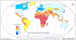 Dünya Toplam Ortanca Yaş Haritası 2016