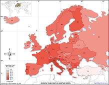 Avrupa Yaşlı Nüfus Oranı Haritası 2022