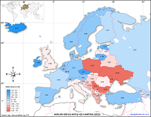 Avrupa Nüfus Artış Hızı Haritası