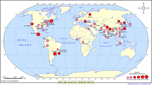 Dünya Milyon Nüfuslu Şehirler Haritası