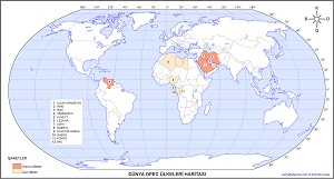 Dünya OPEC Ülkeleri Haritası