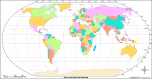 Dünya Dilsiz Siyasi Haritası (Renkli)