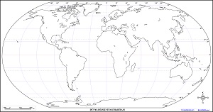 Dünya Dilsiz Haritası 6 Koordinatlı