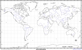Dünya Dilsiz Akarsular Haritası (Koordinatlı) (PNG)