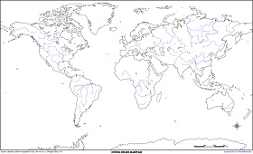 Dünya Dilsiz Akarsular Haritası (Koordinatsız PNG)