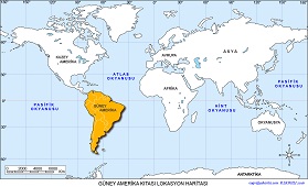 Güney Amerika Kıtası Lokasyon Haritası