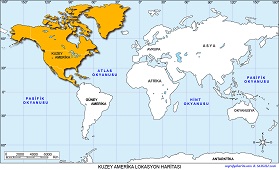 Kuzey Amerika Kıtası Lokasyon Haritası