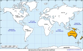 Okyanusya Kıtası Lokasyon Haritası