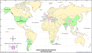 Dünya Üzüm Üretim Haritası