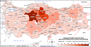 Ankara'da Oturan Nüfusun Kayıtlı Olduğu İller Haritası 2023