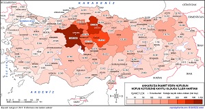 Ankara'da Oturan Nüfusun Kayıtlı Olduğu İller Haritası 2019