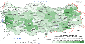 İzmir'de Oturan Nüfusun Kayıtlı Olduğu İller Haritası 2023