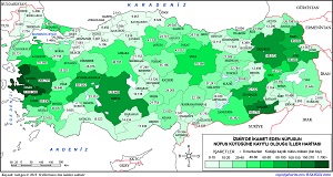 İzmir'de Oturan Nüfusun Kayıtlı Olduğu İller Haritası 2019