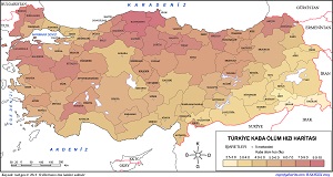 Türkiye 2014 Kaba Ölüm Hızı Haritası