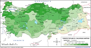 Türkiye 2014 Yaşlı Nüfus Haritası