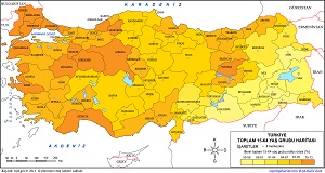 Türkiye 2014 Yetişkin Nüfus Haritası