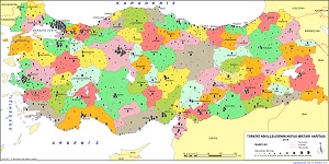 Türkiye İlçe Nüfus Miktarı Haritası 2016