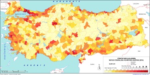 Türkiye 2016 Nüfus Yoğunluğu Haritası