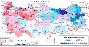 Türkiye Net Göç Hızı Haritası 2017