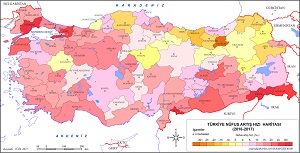 Türkiye Nüfus Artış Hızı Haritası (2017)