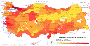 Türkiye 2017 Nüfus Yoğunluğu Haritası