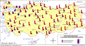 Türkiye İkamet Edilen Yere Göre Nüfus Haritası 2018