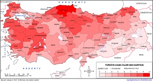 Türkiye 2018 Kaba Ölüm Hızı Haritası