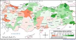 Türkiye Kırsal Nüfus Haritası 2019