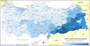 Türkiye Kaba Doğum Hızı Haritası 2021