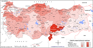 Türkiye Kaba Ölüm Hızı Haritası 2023