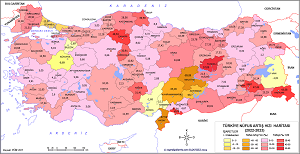 Türkiye Nüfus Artış Hızı Haritası 2023